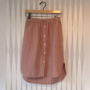 Naif Dusty Rose Midi Skirt size Medium in linen blend